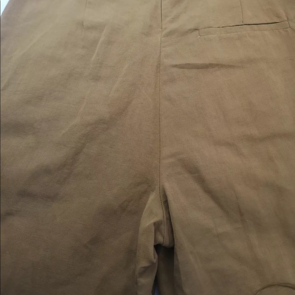 SUOLI Italy Linen Blend Pleated Front Cropped - Picture 8 of 10